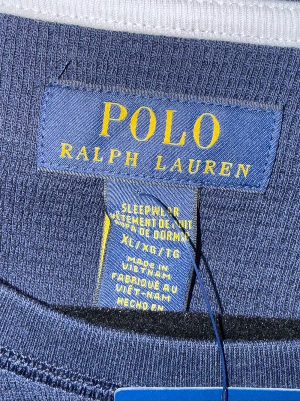 NWT Polo by Ralph Lauren Navy Long-Sleeve Waffle Knit Tee XL